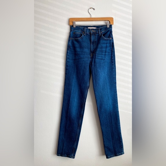 Levi's Premium 70'S High Rise Slim Straight Women’s Jeans Dark Wash Zip Fly 26 - Picture 7 of 11